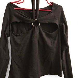 📸 Vintage 90s Forenza Cutout Ring Detail Long-Sleeve Top